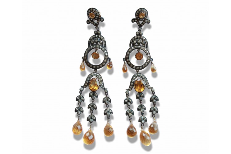 Chandelier Earrings with Cirtine